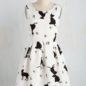 Good mews Travels Fast  Cat Print Dress